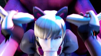 Black Cat D.Va & Pink Mercy Futanari Blowjob Orgy (Note: Futanari is a term used in hentai to describe a woman with a penis)A young woman is coerced into performing fellatio on her male attacker in this explicit hentai video. Against her will, she subm