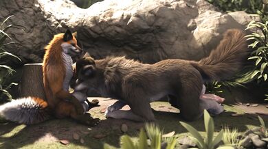 Furry Fuck Fest - Animation H0rs3 with a Fox and a Wolf!