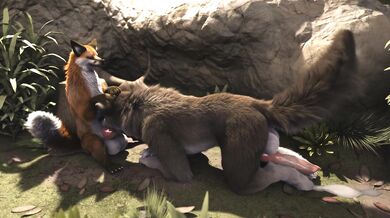 Furry Fuck Fest - Animation H0rs3 with a Fox and a Wolf!