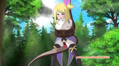 Snake Penetrates Lucy's Wet Pussy in [onemanartist]'s Cartoon Crew