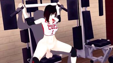 Sweaty Gym Girl on the Stairmaster gets Ridden by a Hard Ruby Cock