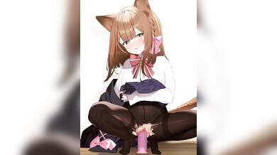 Rion-chan has a secret relationship with her gray rabbit