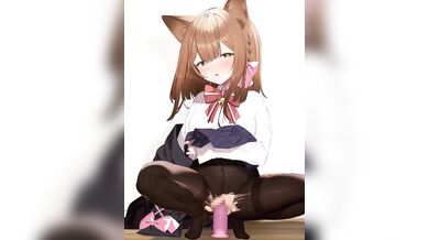 Rion-chan has a secret relationship with her gray rabbit