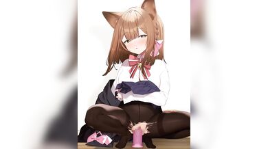Rion-chan has a secret relationship with her gray rabbit