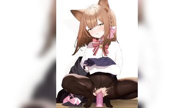 Rion-chan has a secret relationship with her gray rabbit