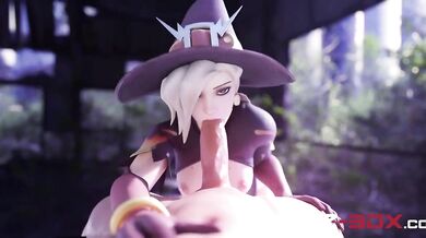 Tiaz-3dx's Witch Mercy Sucks Dick for Pleasure