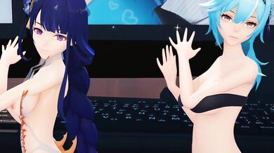 Raiden's Boner Takes On Double Duty With Slutty Eula's Throbbing Thumbs, Plus A Steamy Spit-Swap Finale!