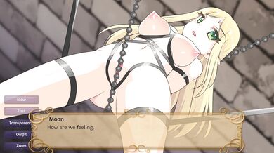 Sexy Elf Dominatrix Faye Ties Up and Teases a Helpless Human Subject in Her Dungeon Chamber