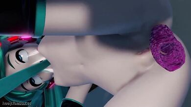 Deepthroat Miku and her self-fisted anal fucking adventure