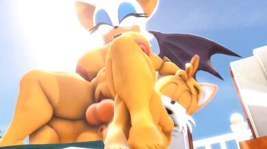 Tails Rapes Rouge with Explosive Cum Fountain