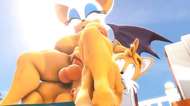 Tails Rapes Rouge with Explosive Cum Fountain