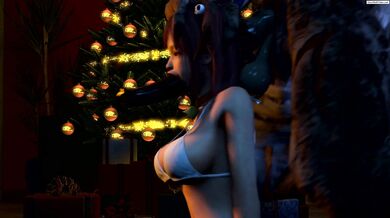 Santa's Demonic Shadow Invades Beach Trip and Guts Naughty Swimsuit Girls [Gorehentai]