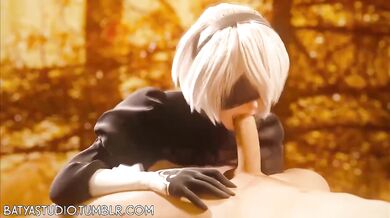 Slutty Cyborg Gets Her Clit Licked in '2B Oral Sex'