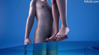 Barefoot Milf Tramples and Sucks Cock