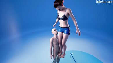 Barefoot Milf Tramples and Sucks Cock