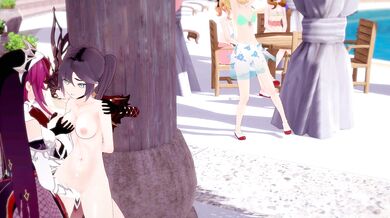 Beach Bunnies Bang Each Other on a Yuri Love Fest