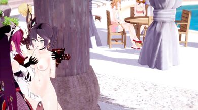 Beach Bunnies Bang Each Other on a Yuri Love Fest