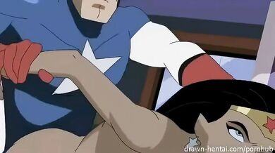 The superheroes Wonder Woman and Captain America engage in a wild, passionate sexual encounter that will leave you breathless!
