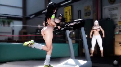 Treadmill - the best way to workout your thighs while fantasizing about hot sex with a busty teacher.