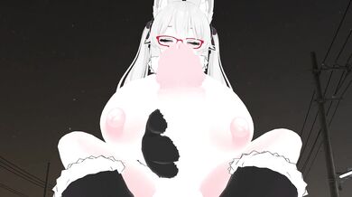 - Futanari Squirts with her Giant Cock