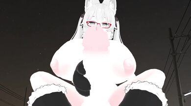 - Futanari Squirts with her Giant Cock