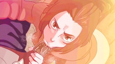 Black cock throat-fucking Asian teen in 'D' rated anime orgy.