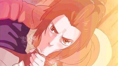 Black cock throat-fucking Asian teen in 'D' rated anime orgy.