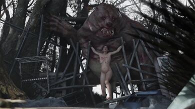 Mutant Bear Busts Anna Miller's Belly with his Swollen Sack of Seed!