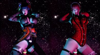 Twin Nymphs of the Demon Realm: The Erotic Dance of Vanity and Lust