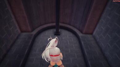 Tied up and pounded in the dungeon by insects, Haku's anal adventure