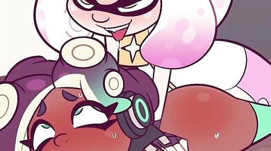 Tentacle Splatter Orgy with Inked Up Octopi and the Squid Sisters [Tentacles x Futa]