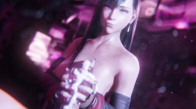 Bulging Senpai's Tifa Handjob Orgy