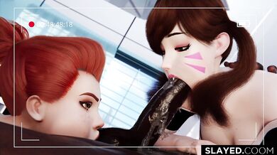 Brigitte & D.va Get Slayed Together in 'slayed.com' Hentai Video