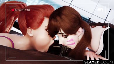 Brigitte & D.va Get Slayed Together in 'slayed.com' Hentai Video