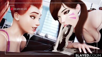 Brigitte & D.va Get Slayed Together in 'slayed.com' Hentai Video