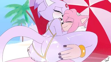 Kinky Summer Fling: Blaze and Amy Get Hot on the Sand [krazyelf & delalicious3]