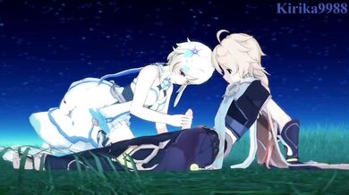 Aether's Forbidden Encounter with Lustful Lumine in Genshin Impact