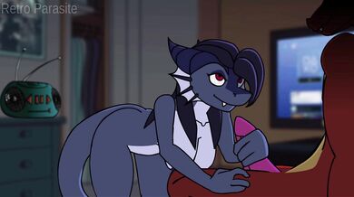 My Big Blue Durg with a Retro Parasite and Spiky Shaft