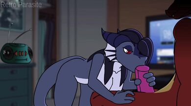 My Big Blue Durg with a Retro Parasite and Spiky Shaft