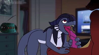 My Big Blue Durg with a Retro Parasite and Spiky Shaft