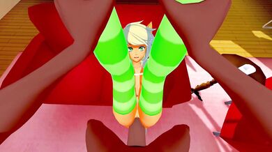 Applejack MLP Gets it On with Rainbow Dash on the Sofa