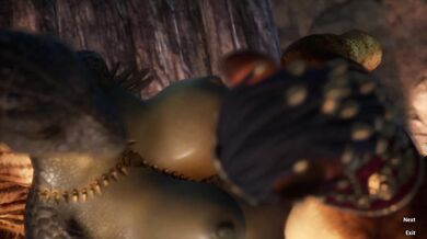 Sexual Instinct: Feline Banging a Reptilian Chick with Huge Boobs