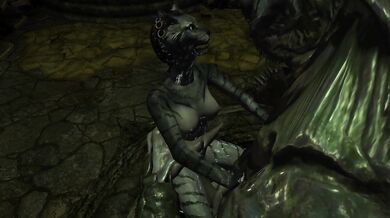 Teenage Khajiit Bound by Daedric Masters