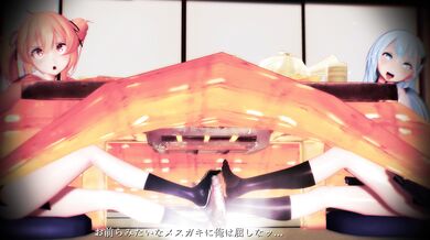 Murasame's Toesome Footjobs on Suzuya's Shaven Balls