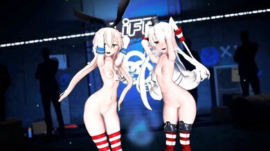 Shimakaze and Amatsukaze's 2-Minute Hot Lesbian Encounter [MMD R18] - Genesis MMD
