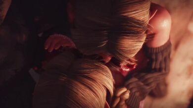 Two Girl Blowjob for Werewolf in Heat