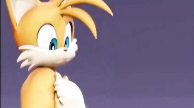 Rouge's Breast Gets Covered in Tails' Cum as She Moans with Pleasure