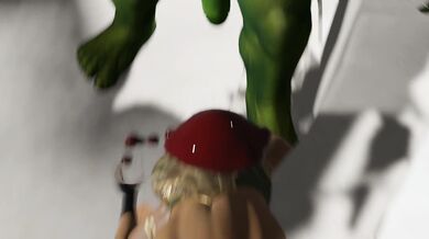 Busty Elf Gets Banged by Huge Orc Cock, Throatslams Ensue!