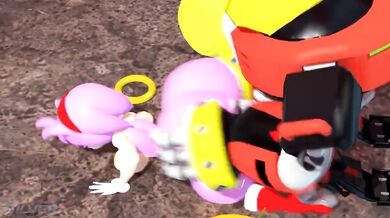 - Amy getting pounded by Omega's massive cock