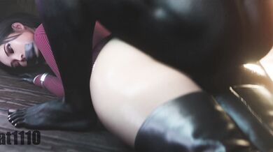 Dark-skinned Ada Wong's Receptive Phallus
